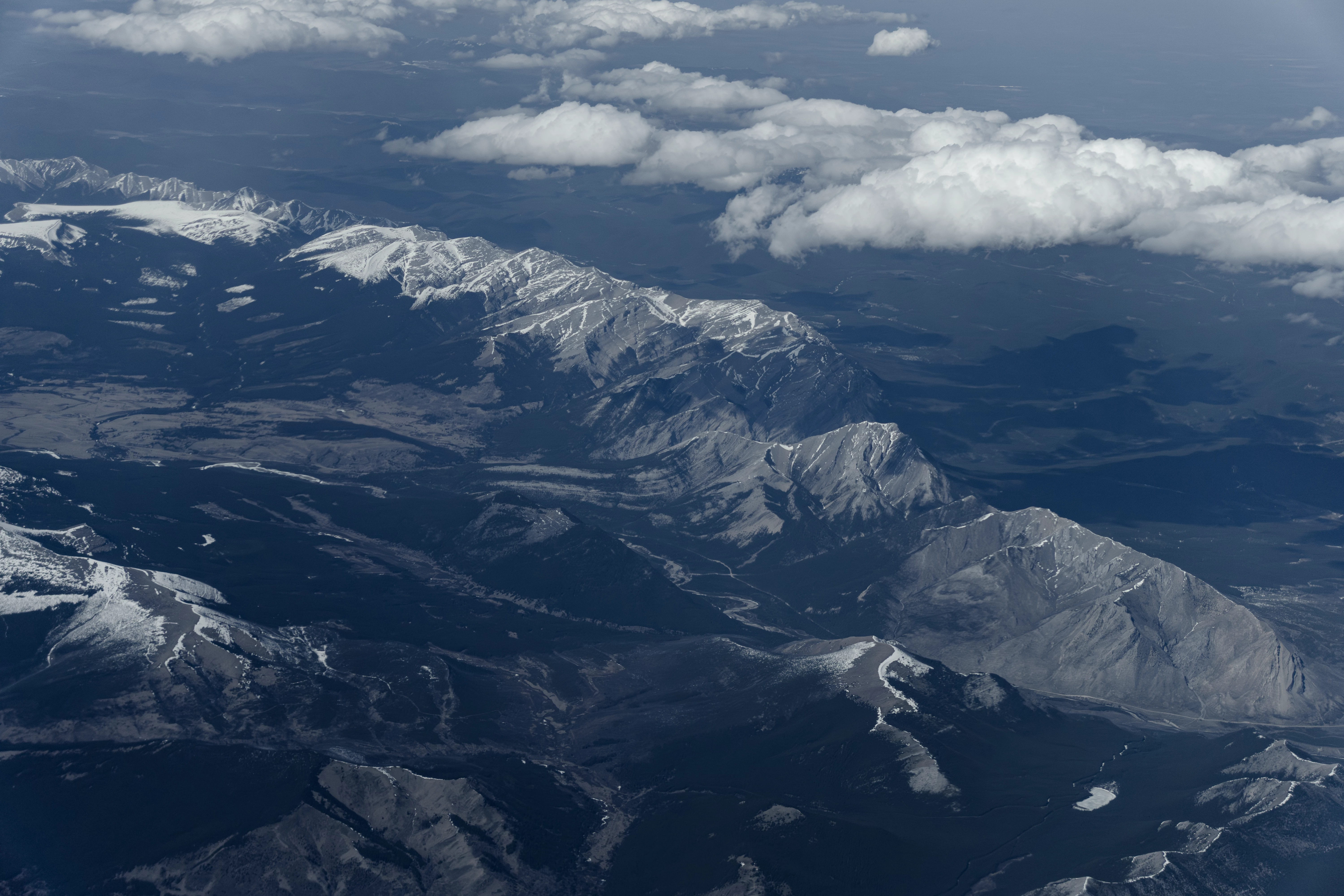 Canadian mountains from above