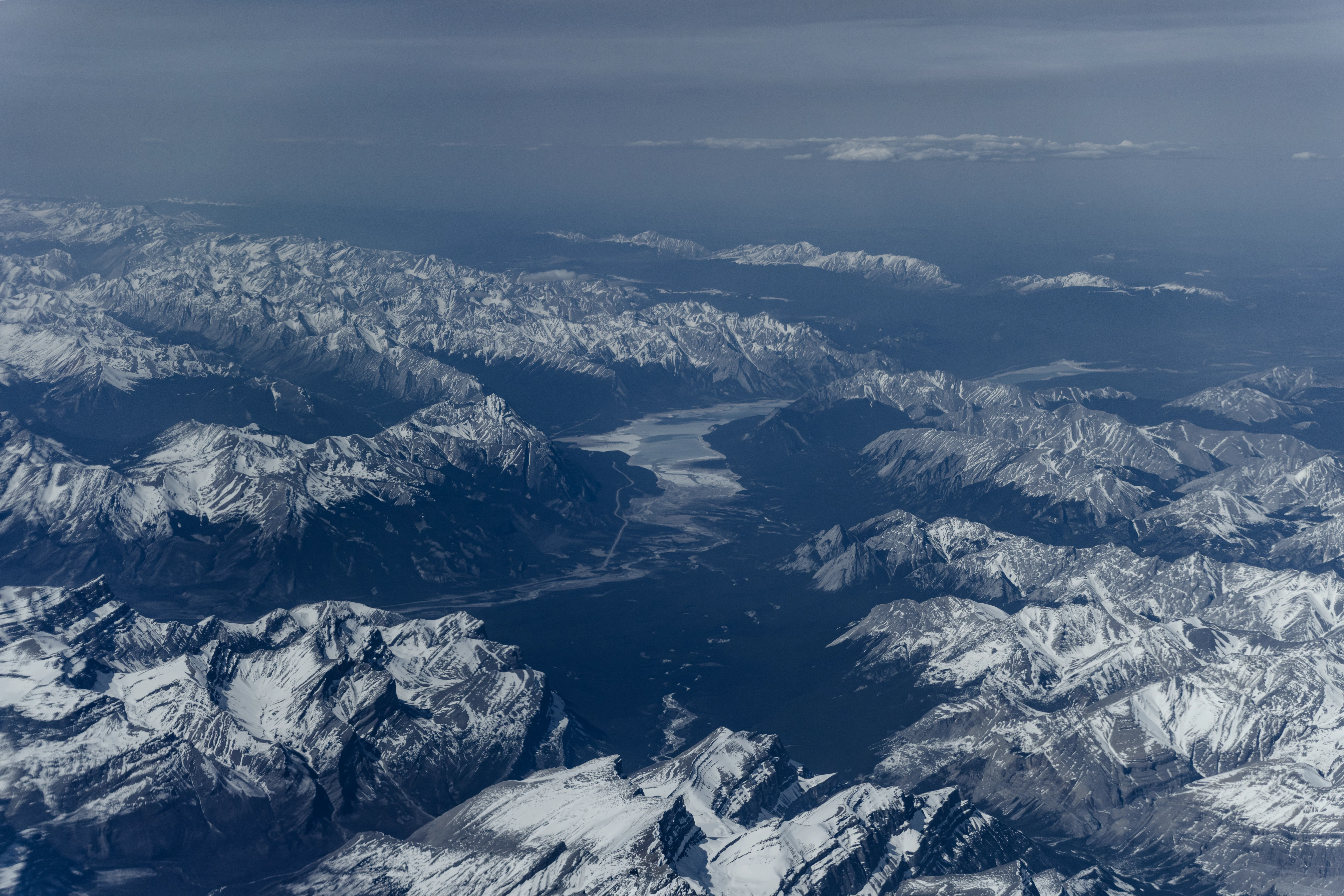 Canadian mountains from above