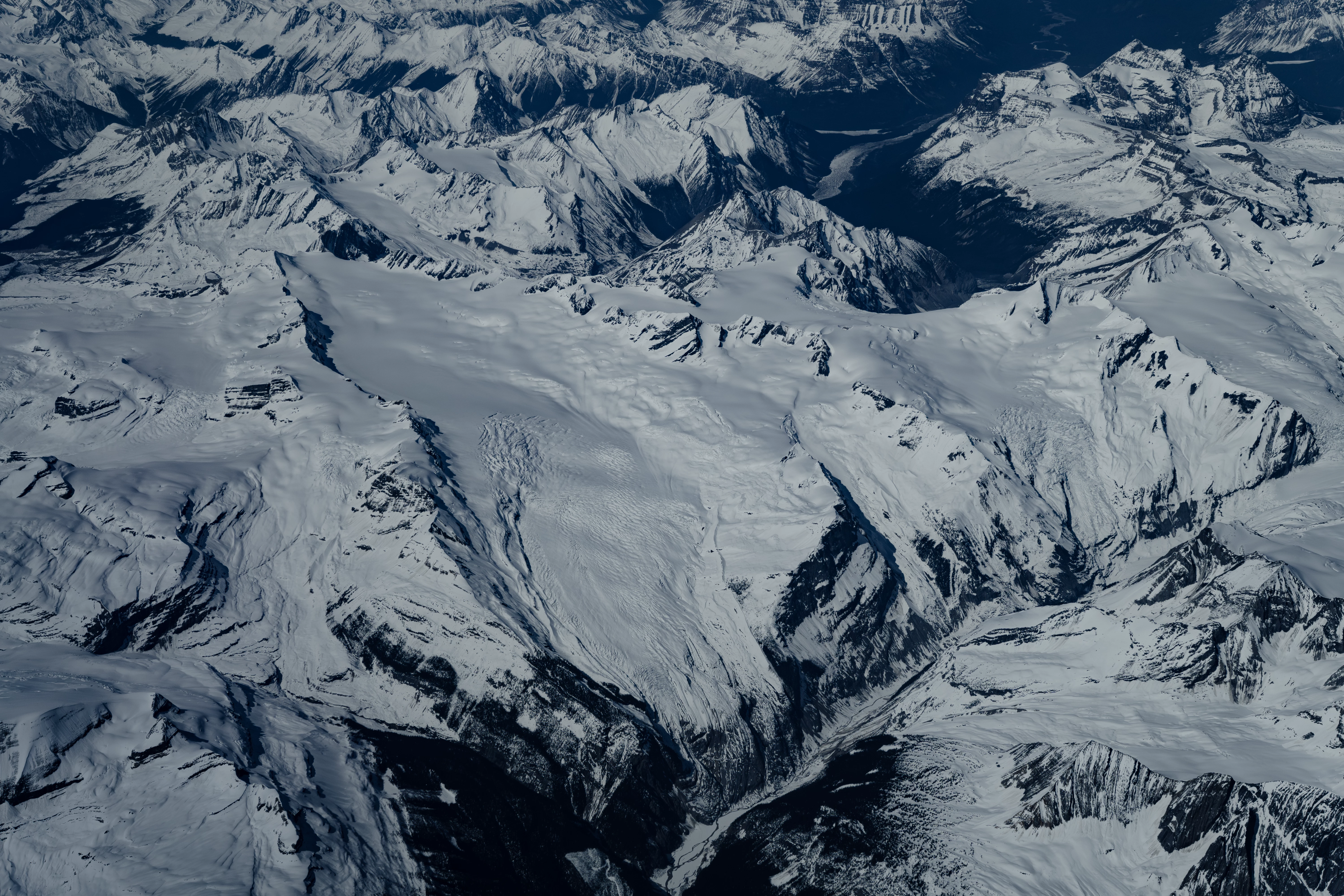 Canadian mountains from above