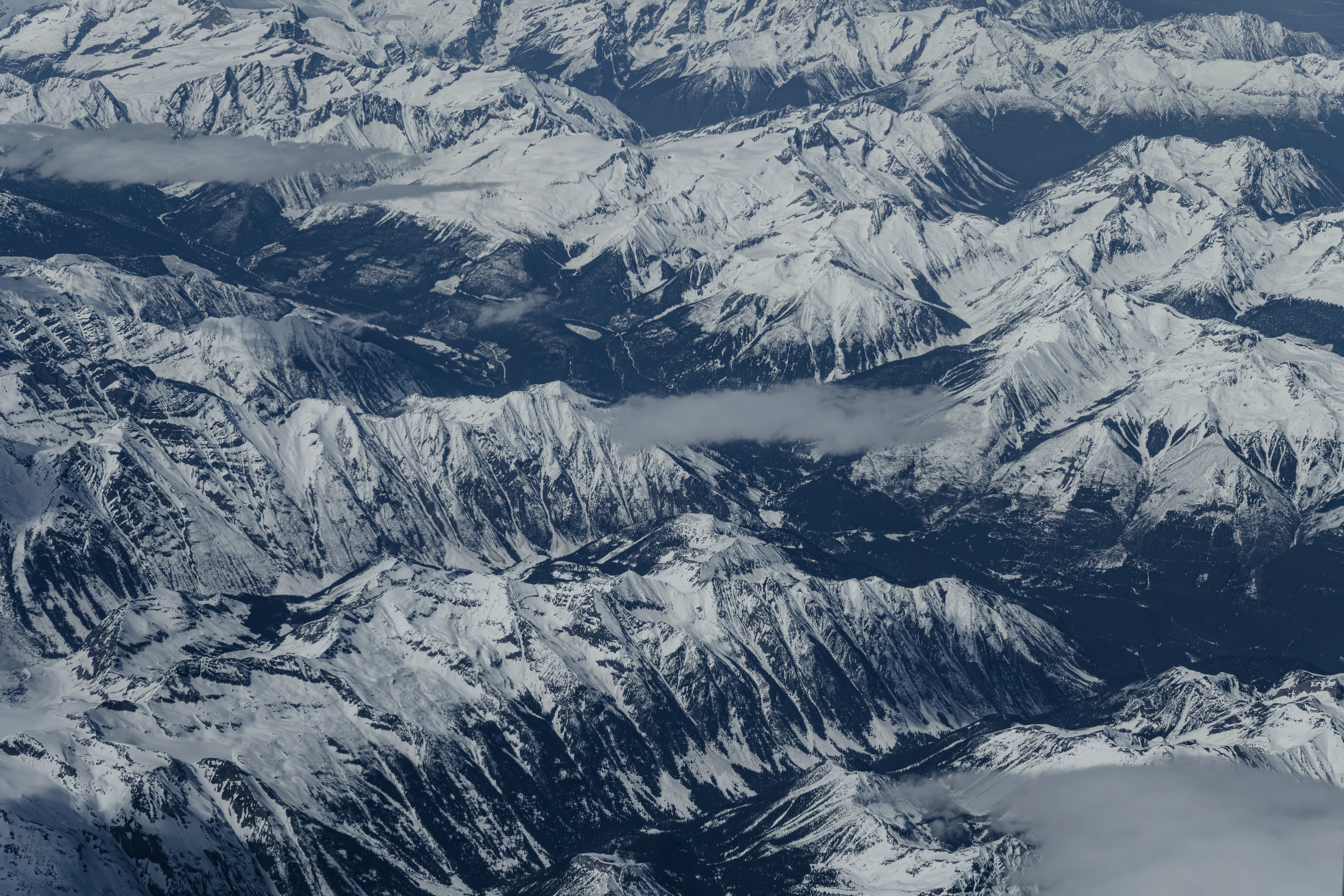 Canadian mountains from above