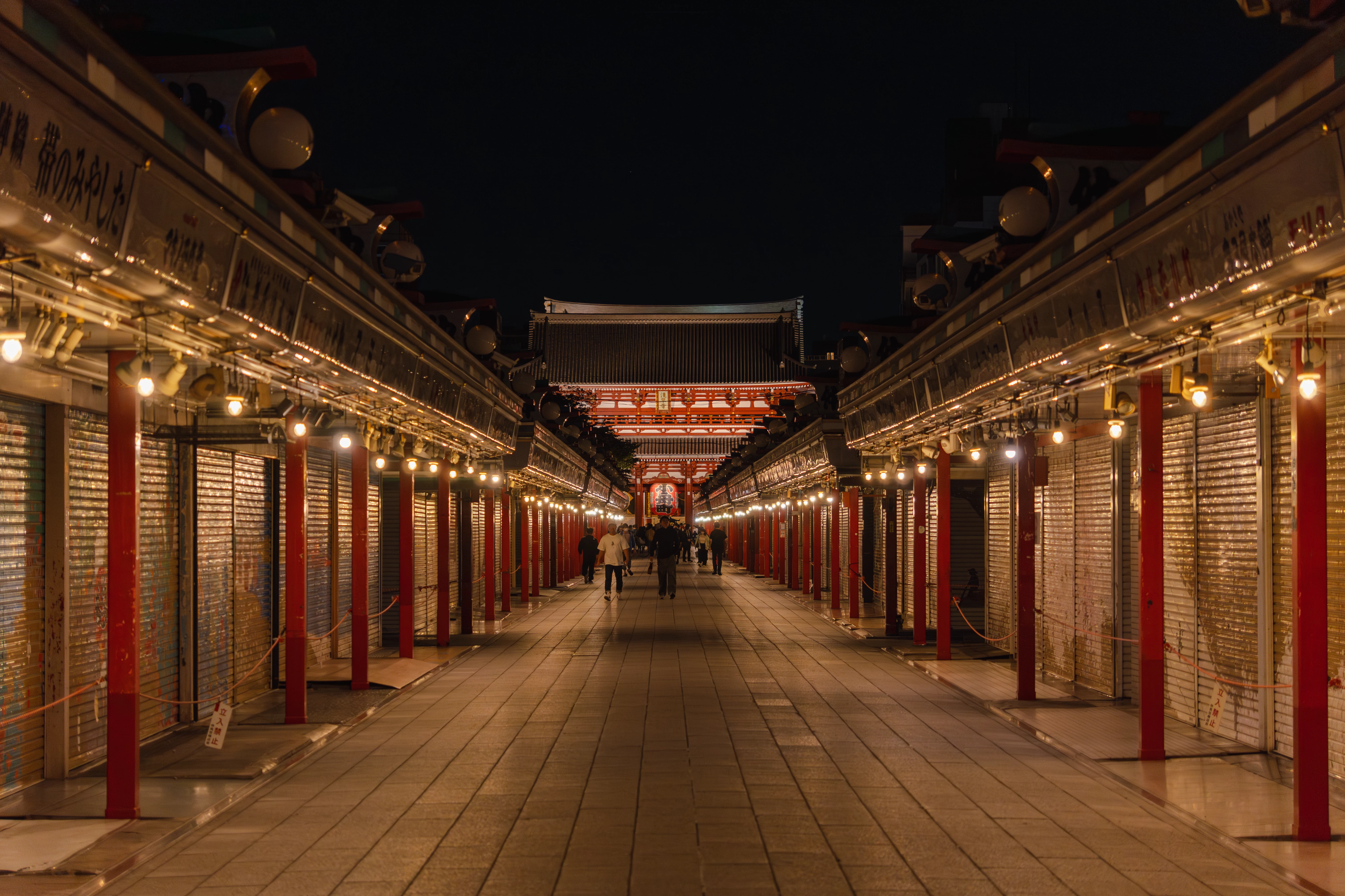 Nakamise-dori Street at night