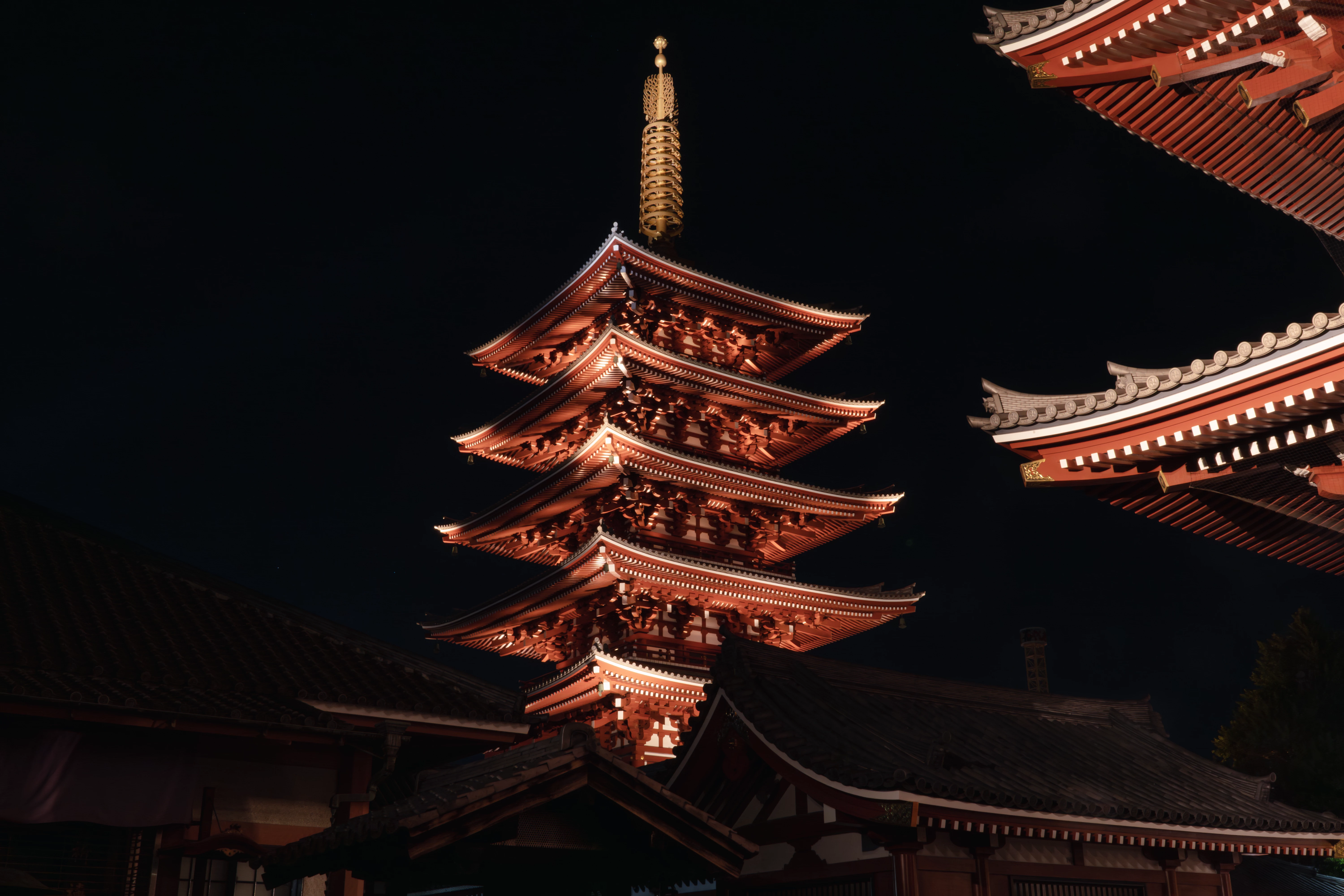 Five-Storied Pagoda at night