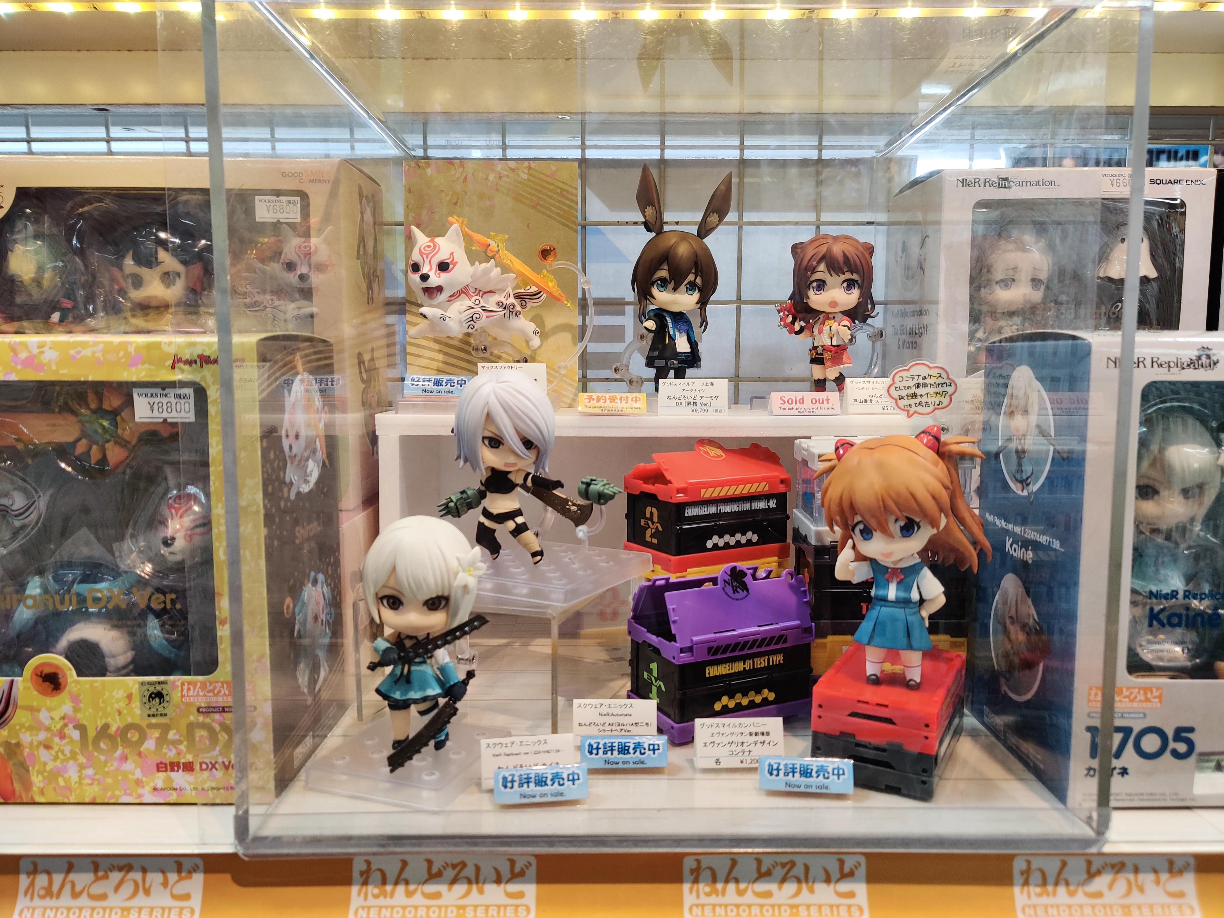 Merchandise in Akihabara stores